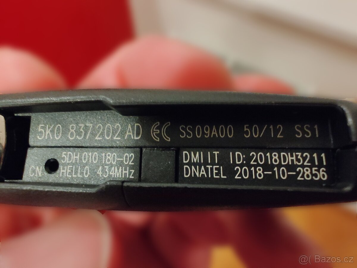 Náhradní klíč Škoda VW Seat Octavia Fabia Superb Golf Polo - 3