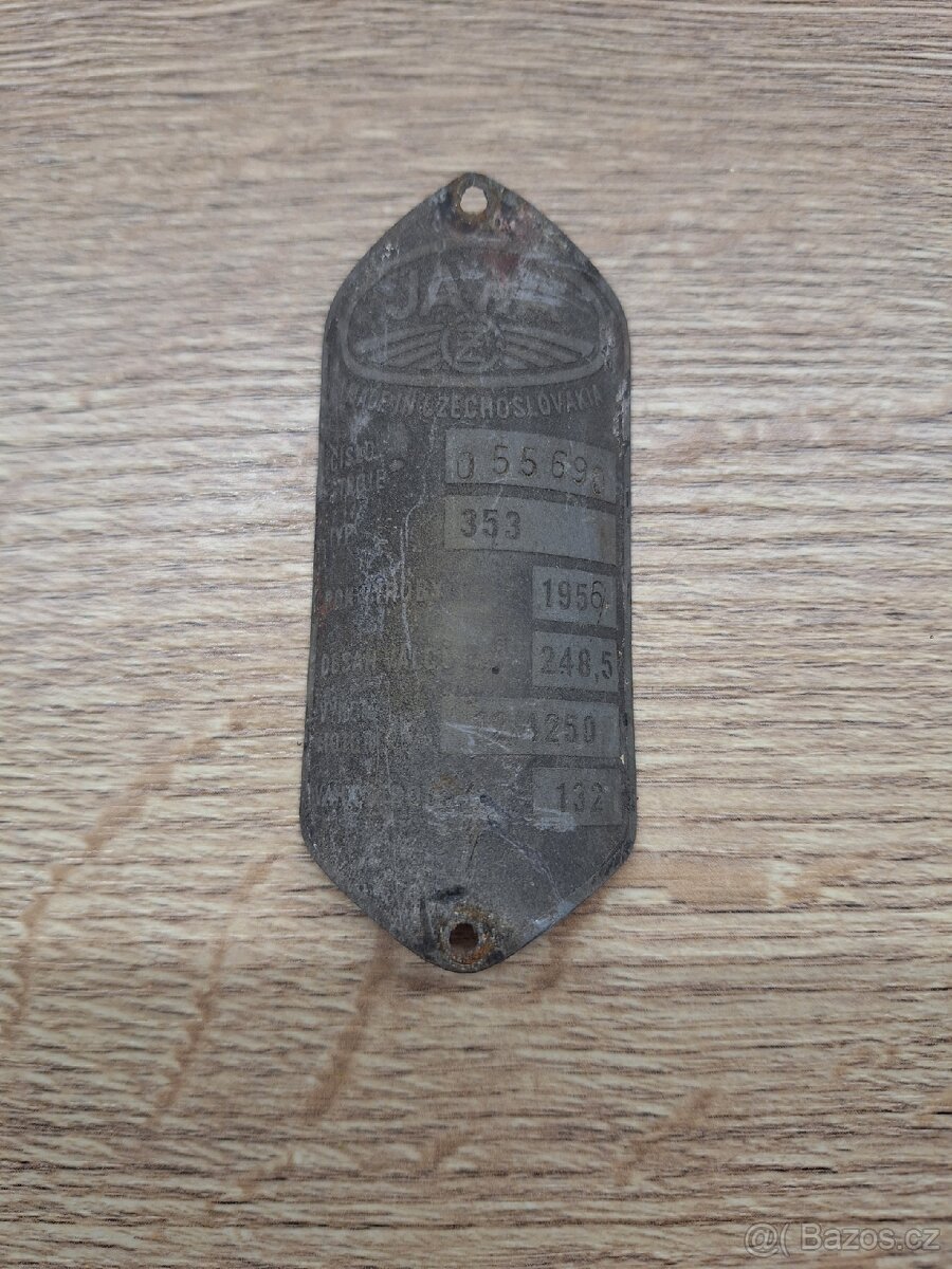 Výrobní štítek Jawa, Stadion - 3