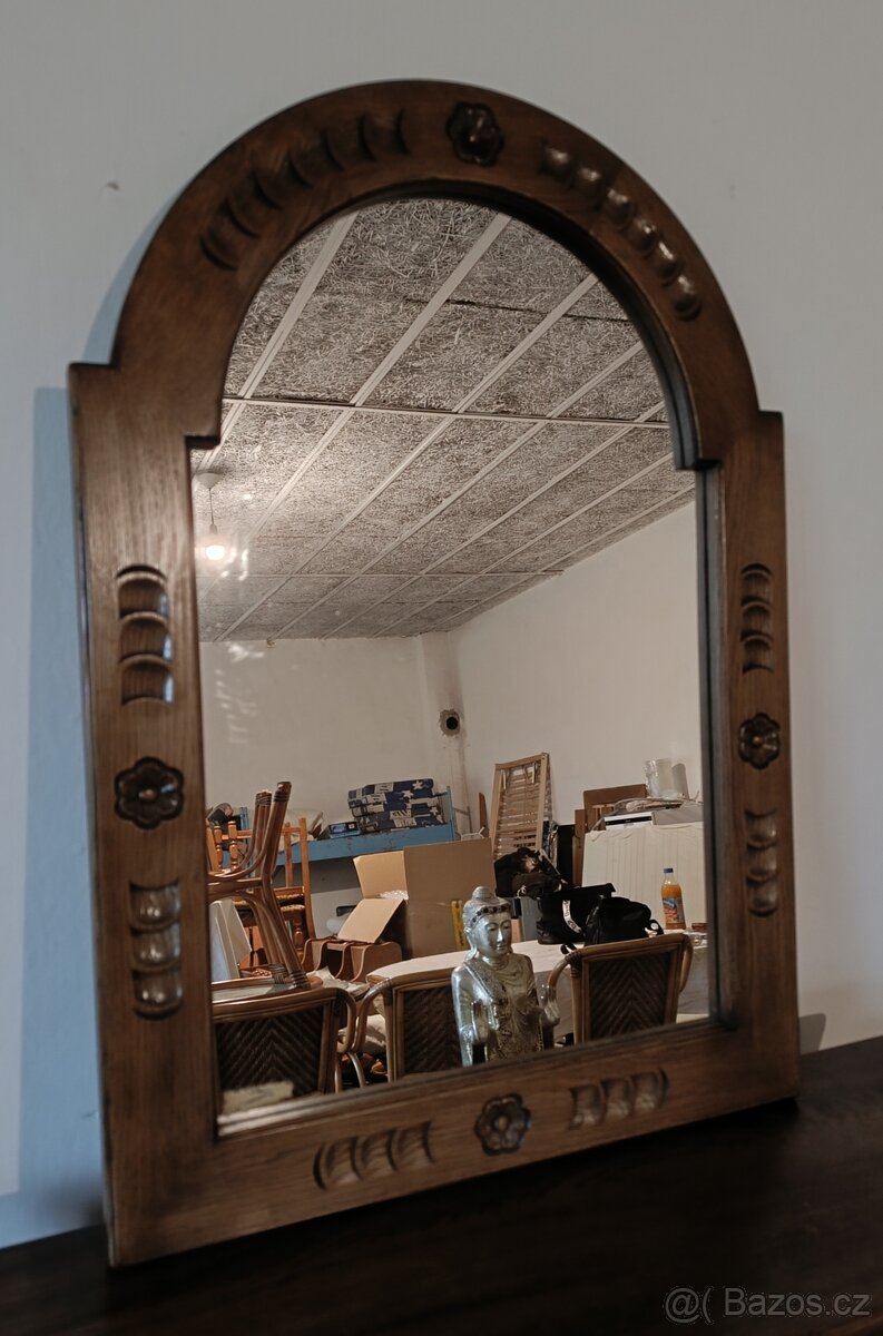 Dubové, rustikální zrcadlo. - 3