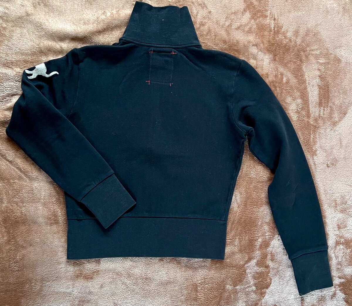 Crop mikina černá na zip - 3