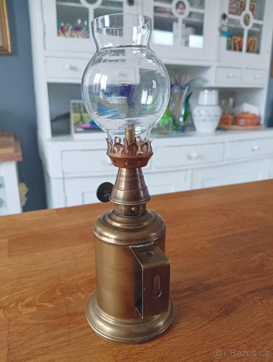FRANCOUZSKÁ STAROŽITNÁ MOSAZNÁ LAMPA GAUDARD OLYMPE, PIGEON - 3