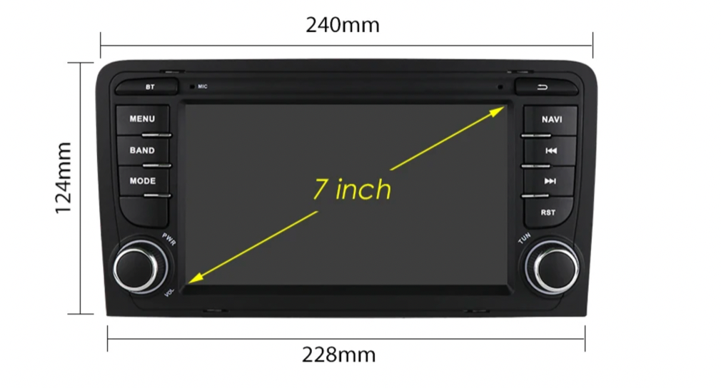 NOVÉ 7" Android 14 Autorádio Audi A3 8p, A4 B7, TT - 3