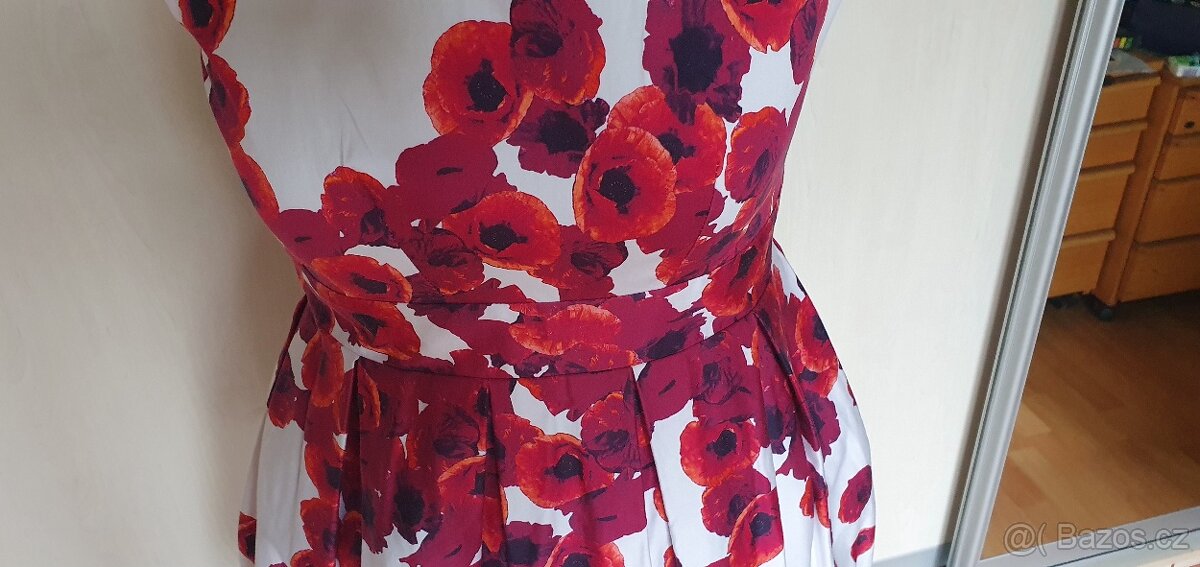 Closet šaty vel. L s květy (vlčí máky) - 3