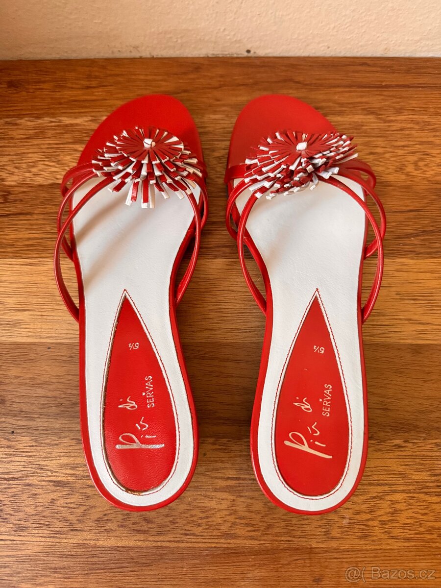 Dámské kožené letní pantofle Servas - 3