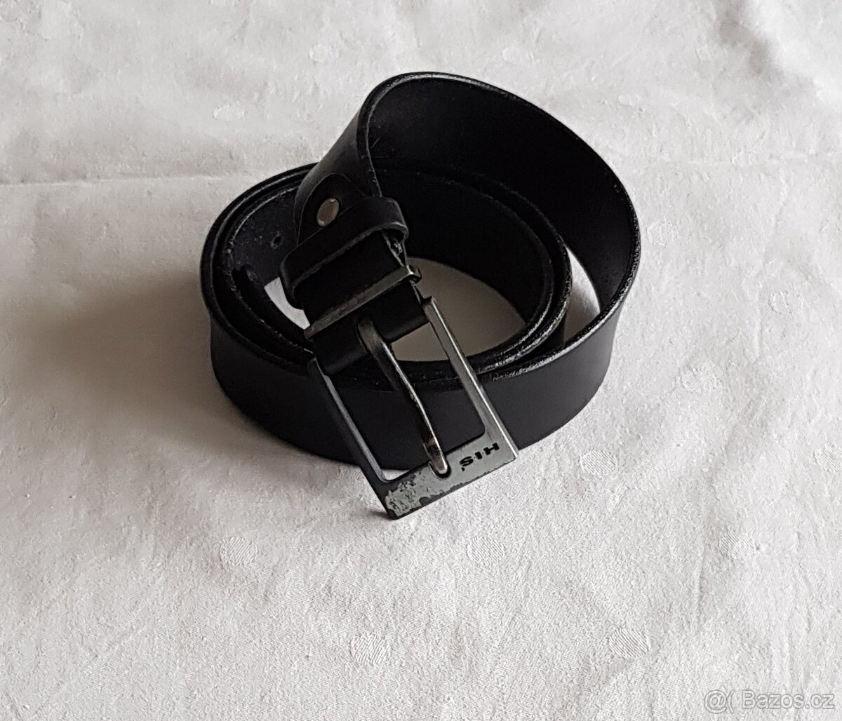 Černý kožený pásek – značka H.I.S. - 3