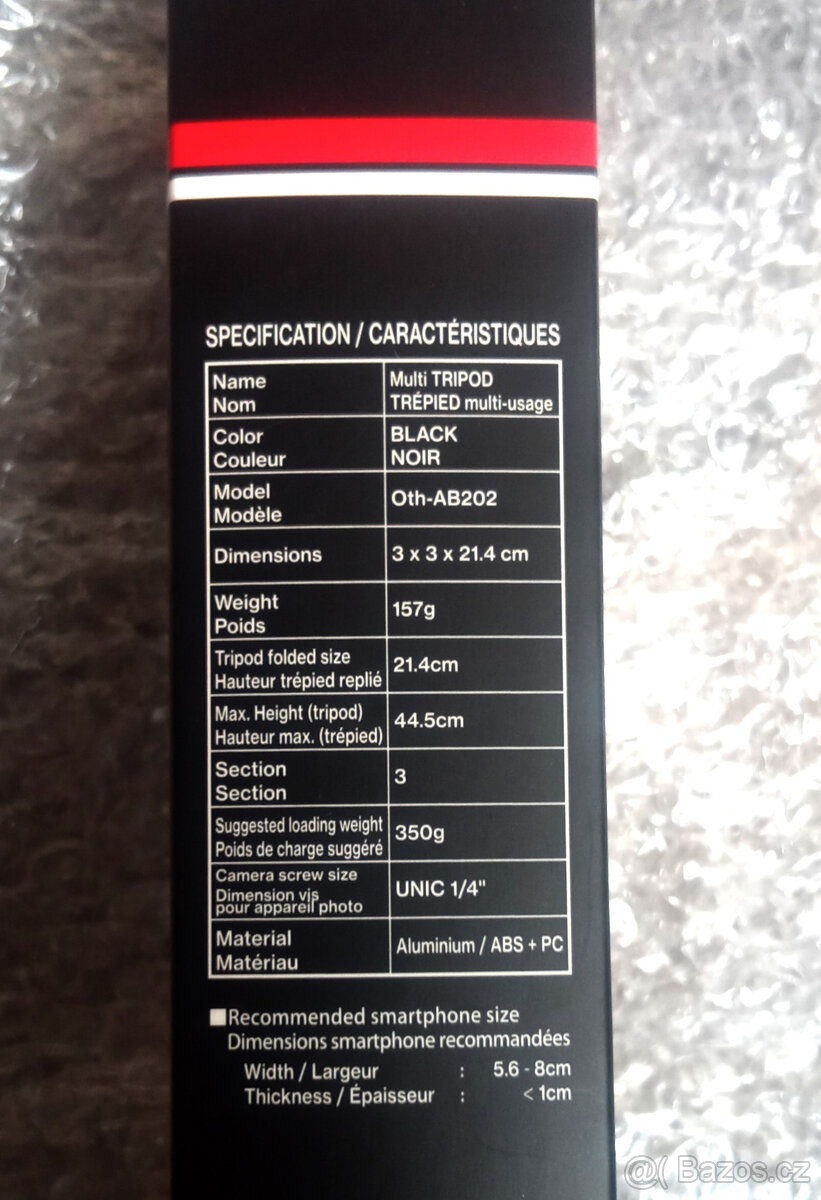 multi stativ/selfie tyč Hakuba Oth-AB202 černá - 3