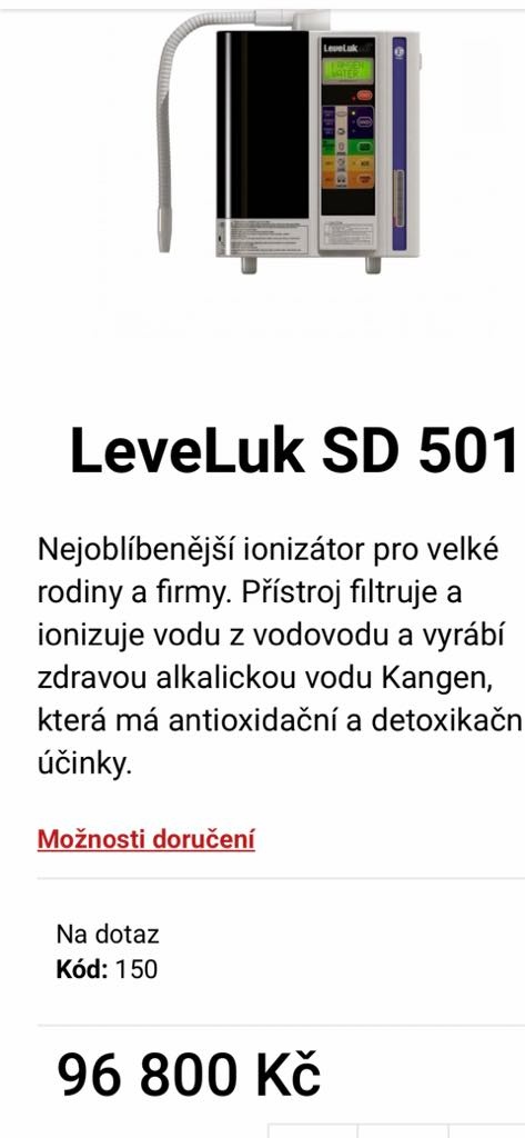 Prodám LEVELUK SD 501 Kangen voda - 3