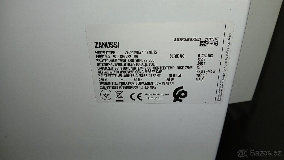 Mrazák 500 lt Zanussi - 3