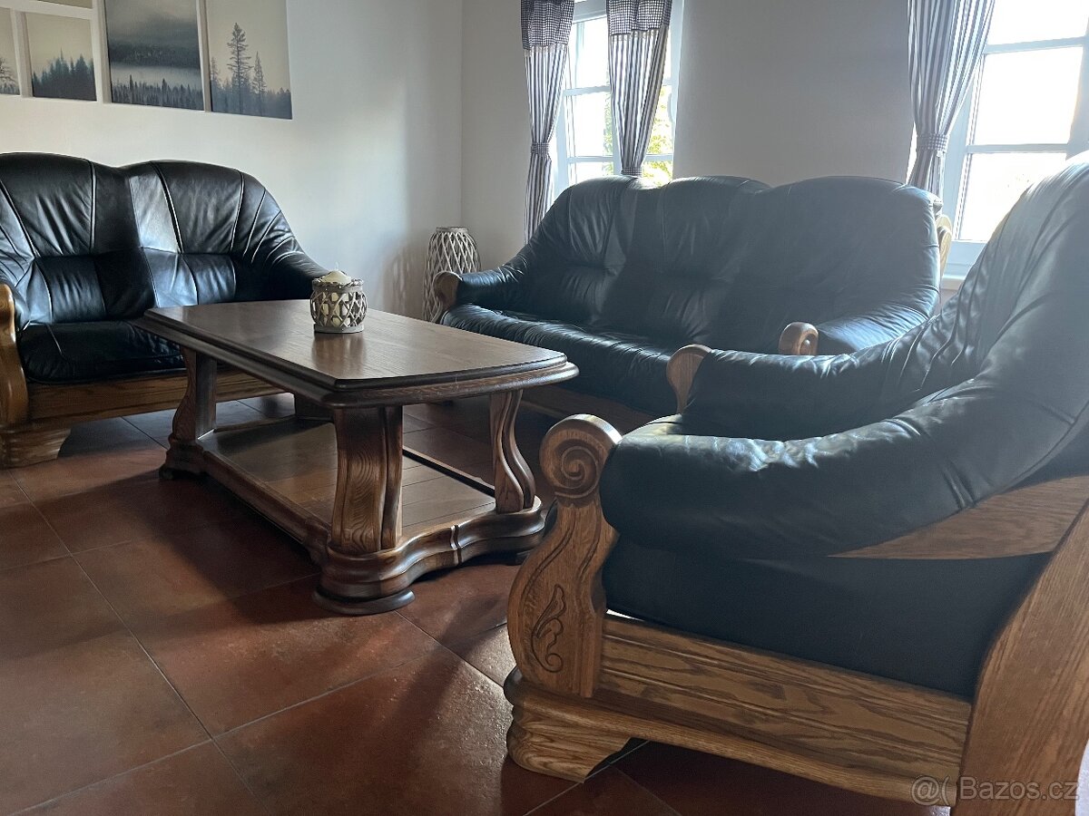 Kožená rustikálni sedací souprava - 3