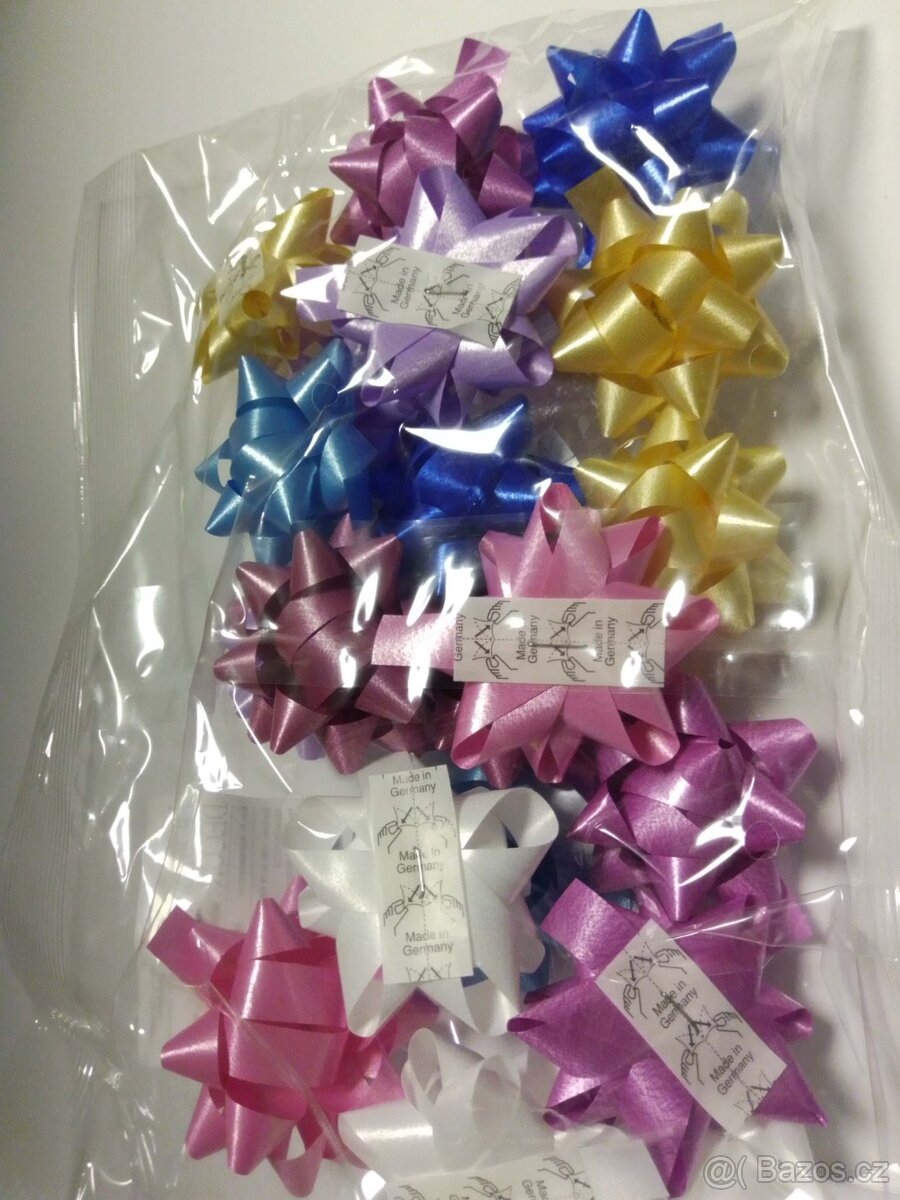 Vánoční ozdoby, dekorace barevné stuhy 10m a rozety Nové - 3