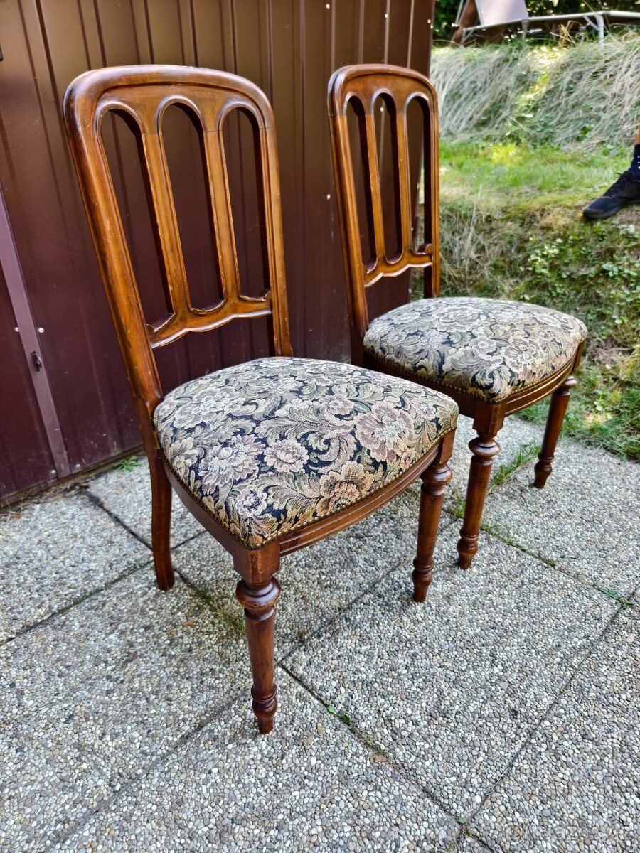 Krásné starožitné pérové židle_cena za kus - 3