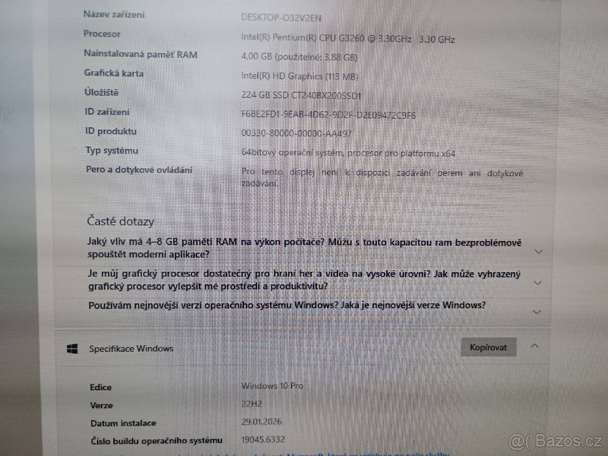 PC Pentium G3260 | 4 GB RAM | 224 SSD | Win 10 - 3