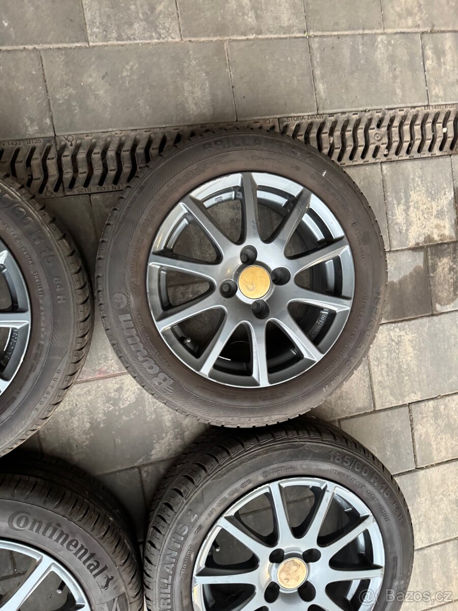 Alu disky 4x100 15” + letní pneu - 3