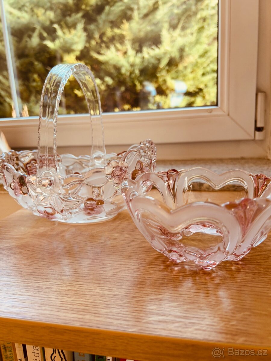 Skleněný košík a miska - 3