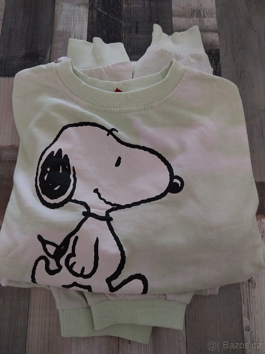 Dívčí tepláky a mikina crop top 152 Snoopy - 3