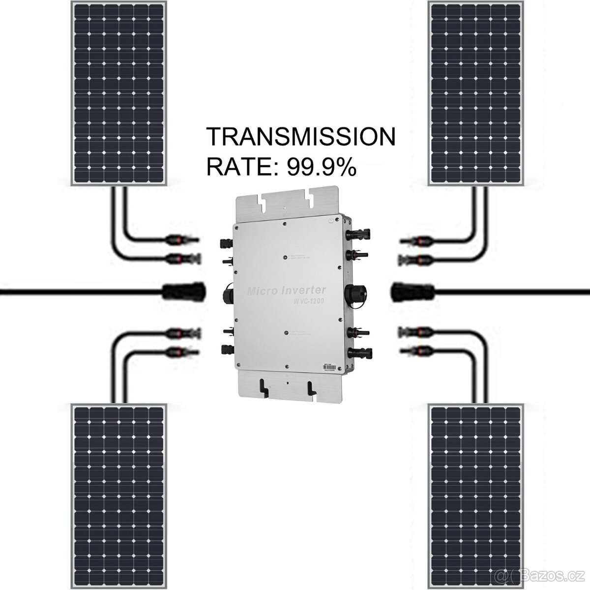 Měnič VEVOR 1200W, MPPT, vodotěsný, solární, síťový, měnič D - 3