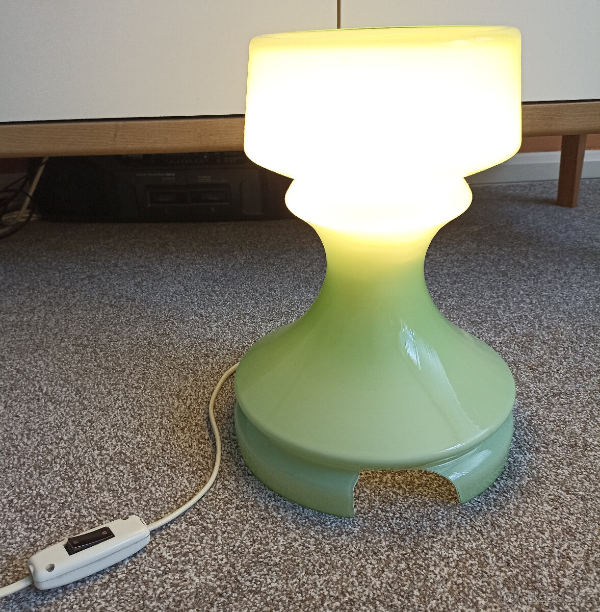 Retro skleněná lampa věž – Ivan Jakeš, Osvětlovací sklo - 3