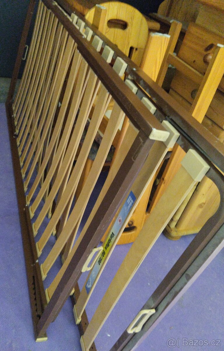 Postel z borovice 180 x 200 cm + 2 kusy polohovací rošt - 3