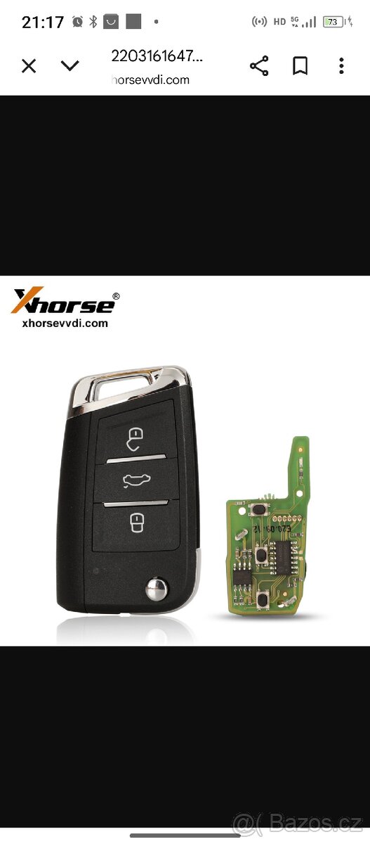 Klíč k vozidlu koncernu VW - 3