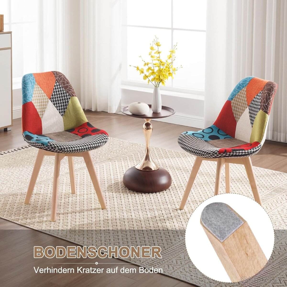 Nové jídelní židle patchwork 4 kusy - 3