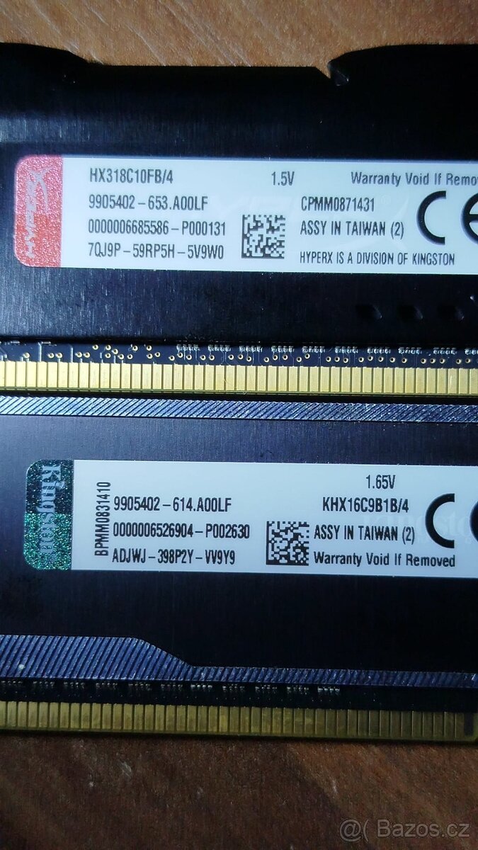 Prodám paměť DDR3 4GB KINGSTON HYPERX - 3