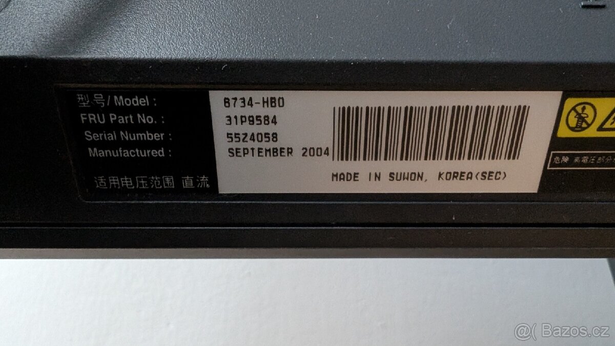 Monitor IBM Thinkvision 17" 3:4 LCD - 3