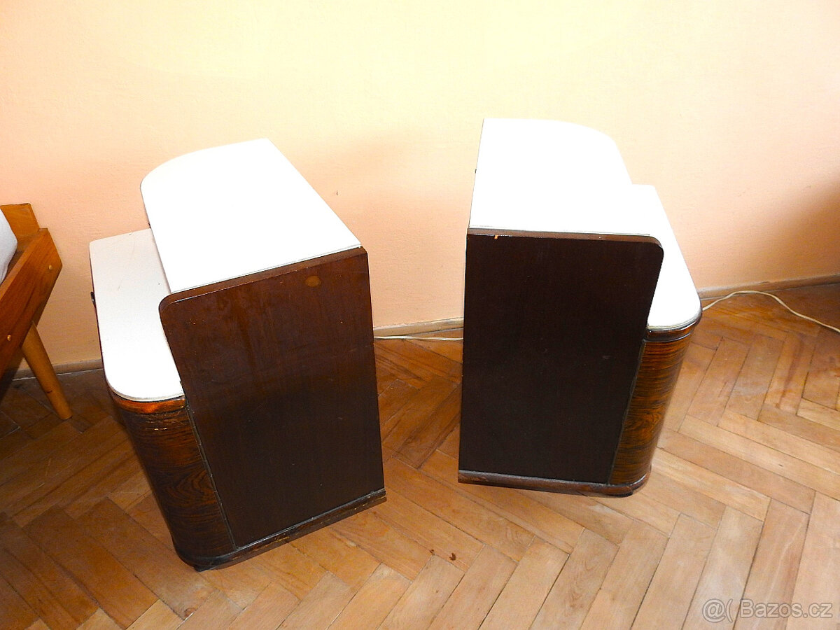 Noční stolky dva kusy opaxitové bílé sklo - 3