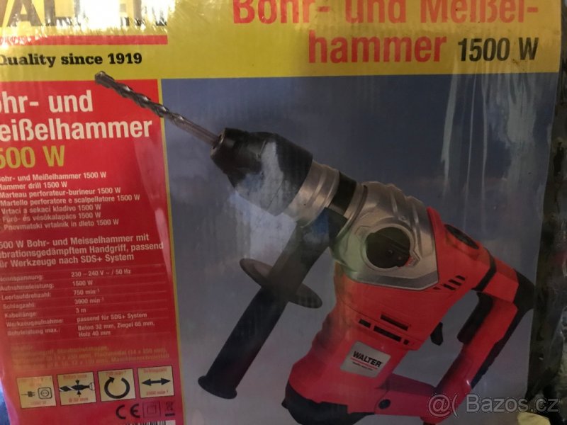 Nové Vrtací,Sekací Bourací Kladivo Walter 1500W Nové, nepou - 3