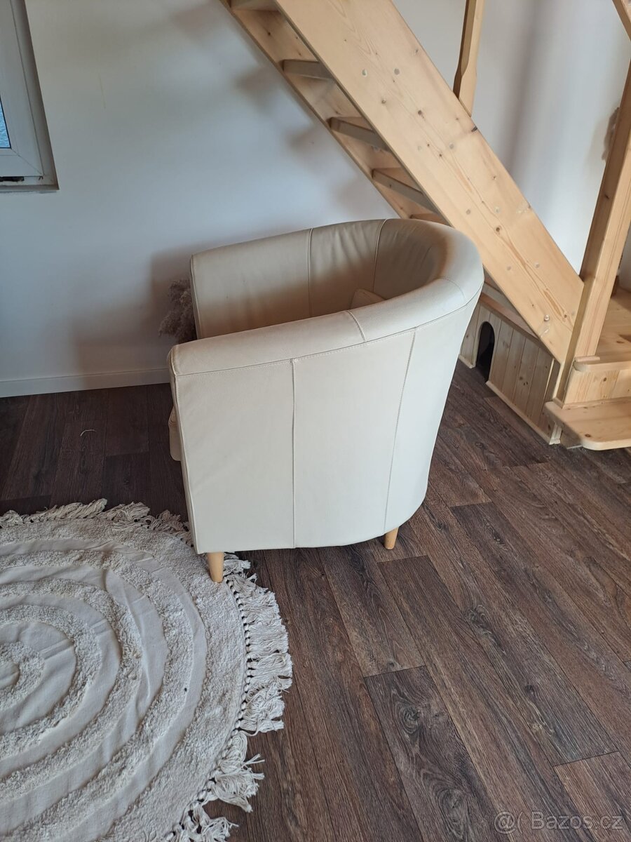 Křeslo světlá kůže - 3