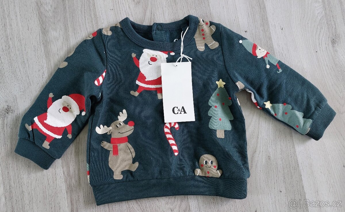Nová Vánoční mikina a svetr C&A vel. 62 - 68 - 3