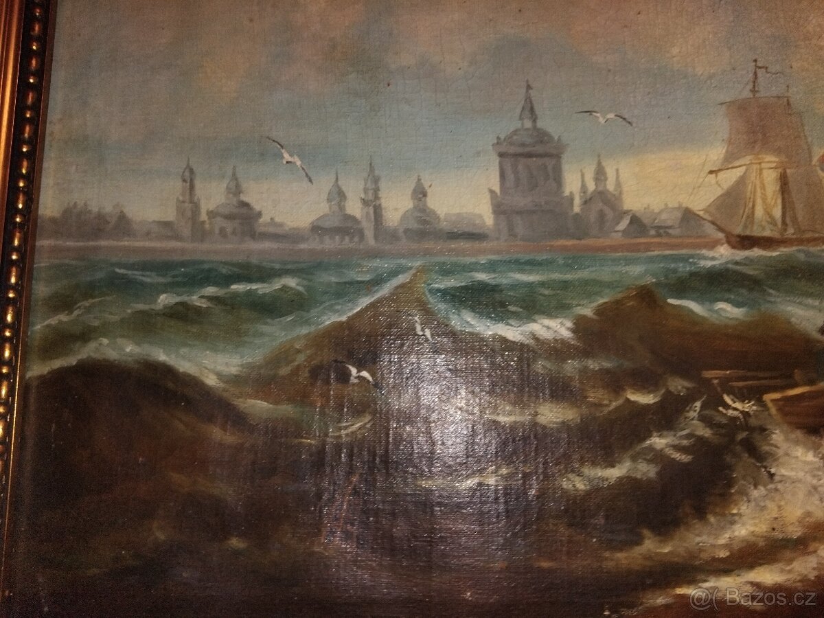 Obraz moře na plátně cca 78cm x 61cm. - 3