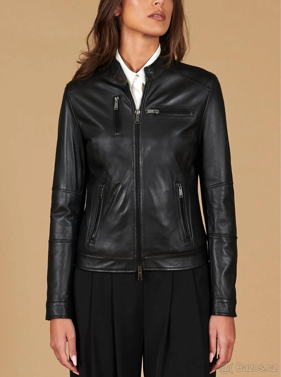 Černa kožená bunda D’arienzo - 3