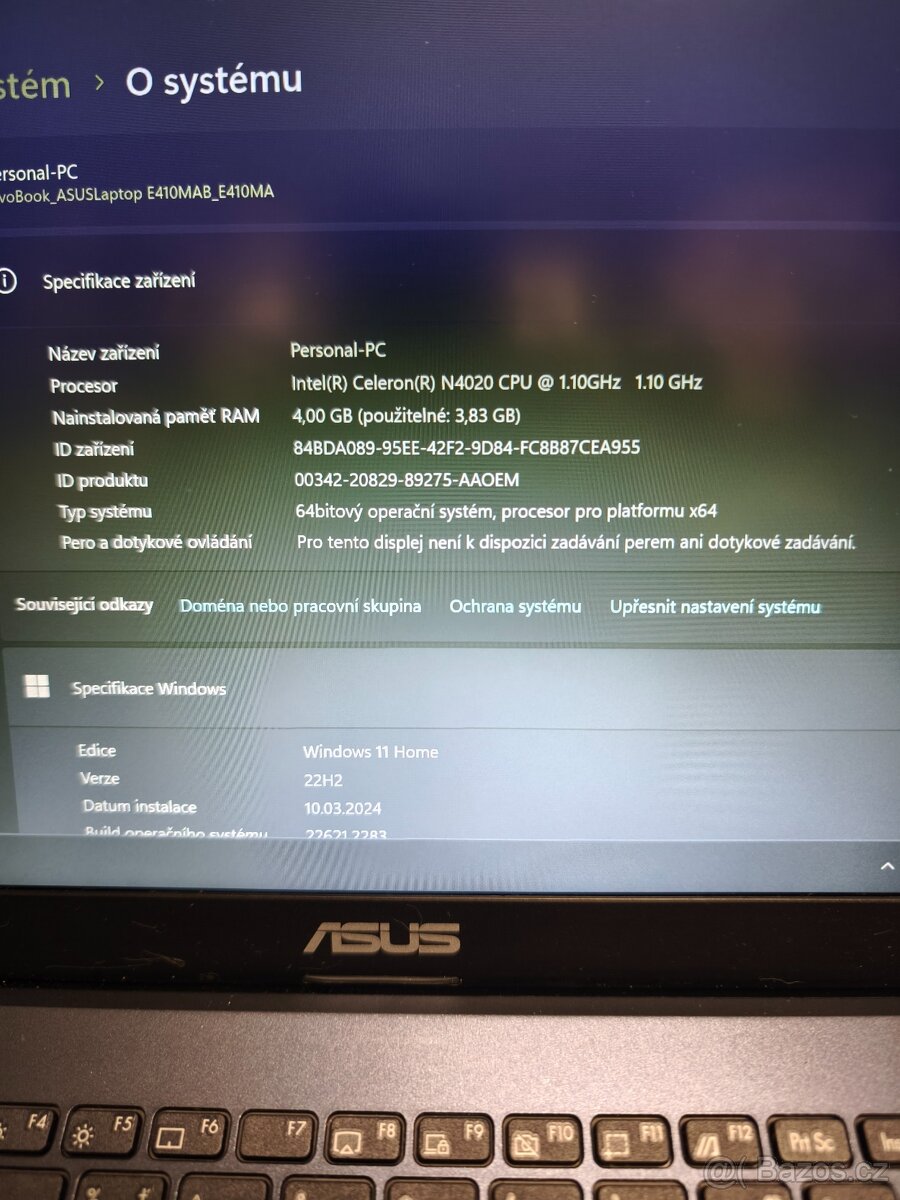 Notebook ASUS e410mab e410ma,4GB Ram 256 SSD - 3