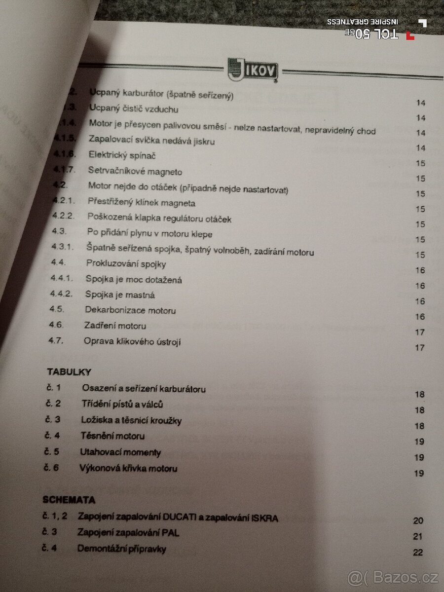 Dílenská příručka pro motory JIKOV - 3