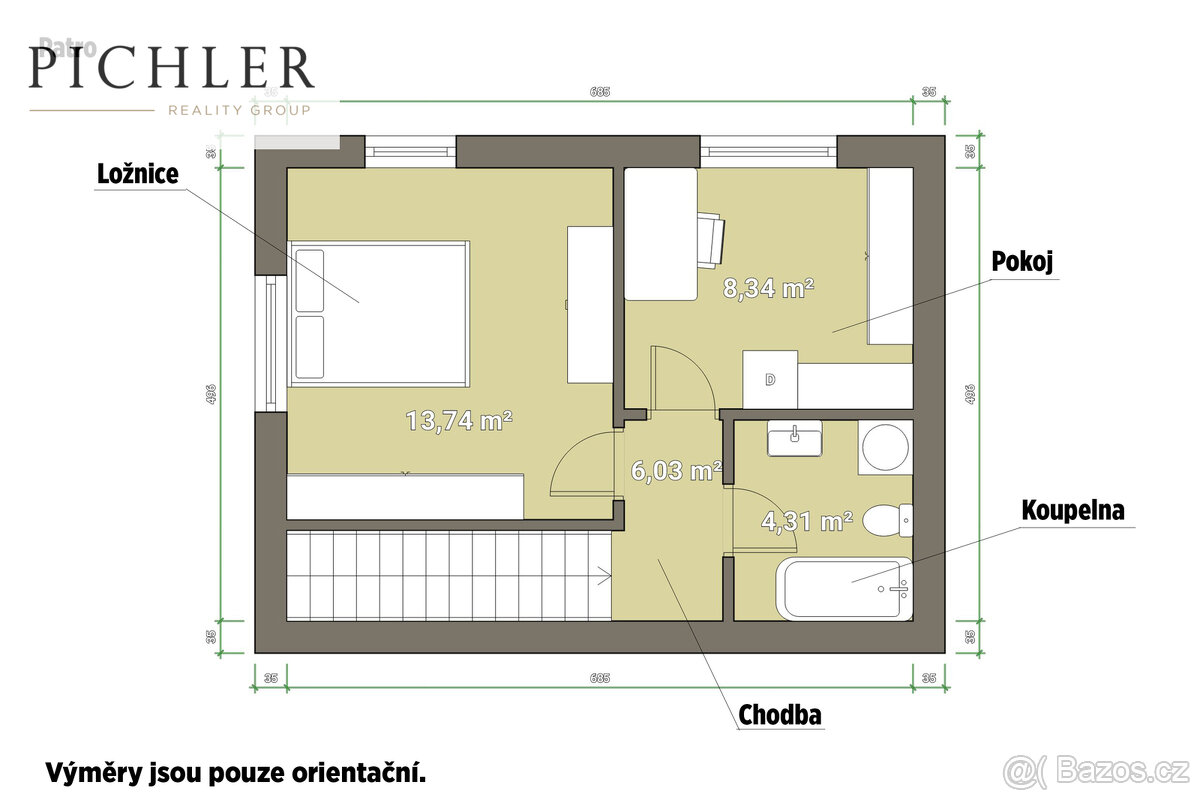 Prodej bytu 90 m², zahrada 179 m², Tachov - 3