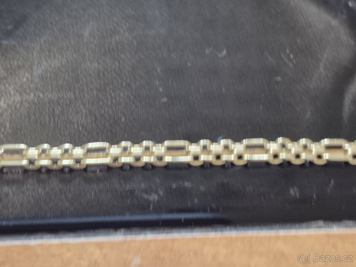 Zlatý řetízek zdobený 14k - 3