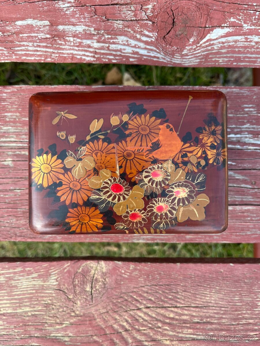 Retro pokladnice šperkovnice ručně malovaná - 3
