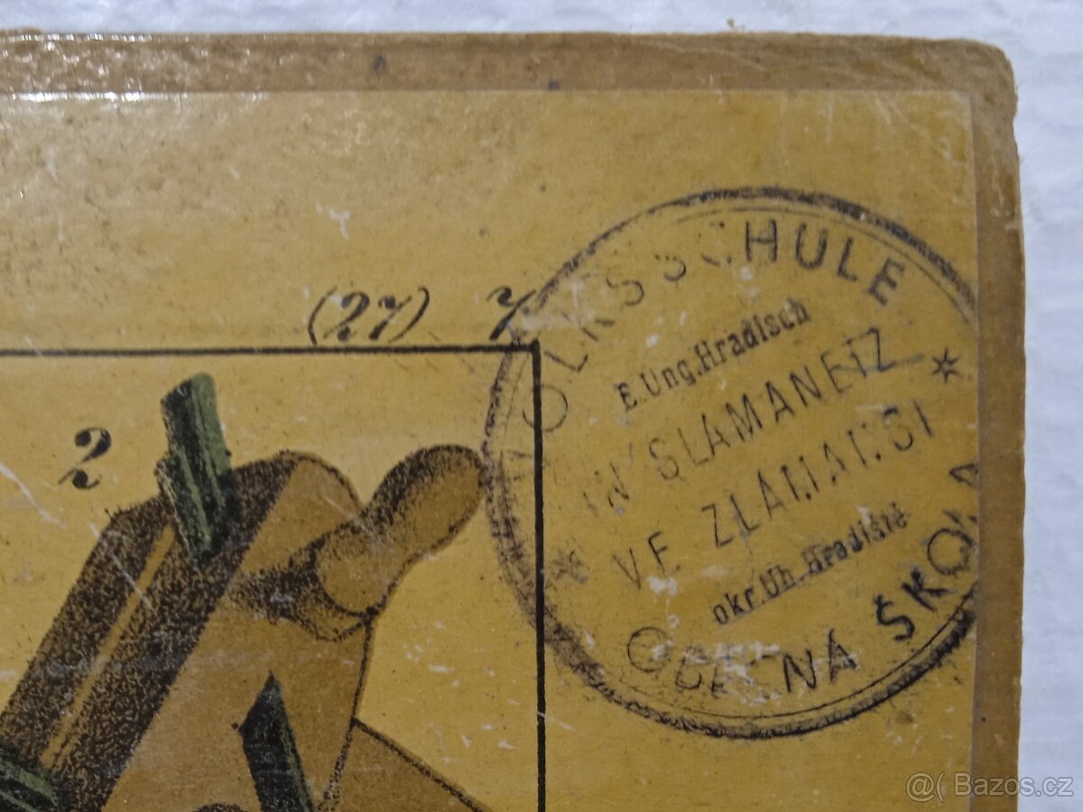 Bednář - školní pomůcka 1856 - 36,5x26,5cm - 3