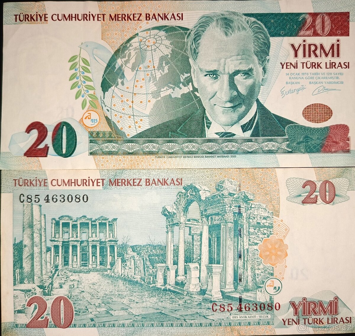 Turecké bankovky - 10 - 10 000 000 lir 1970 - 2009 - 3