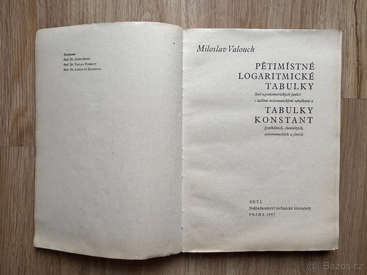 5-místné logar. tabulky+tabulky konstant, 1967 - 3