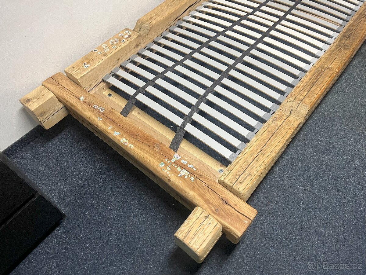 Dřevěná postel 80×200 + rošt | možnost matrace - 3