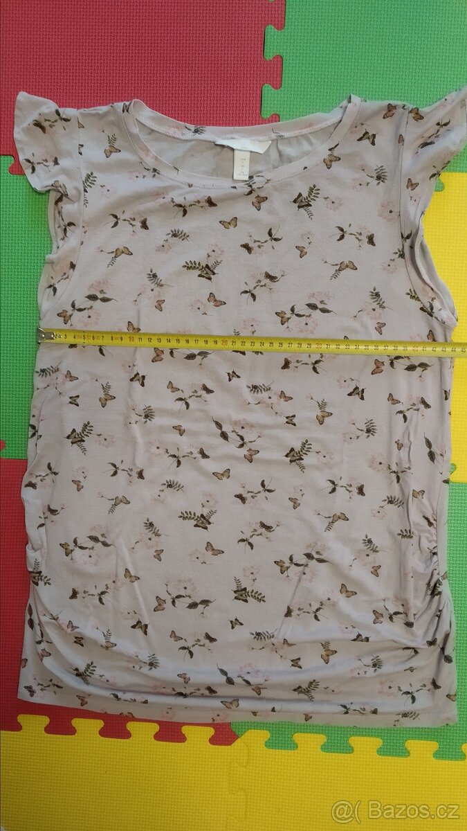 Těhotenské tričko s motýlky, H&M, vel. L - 3