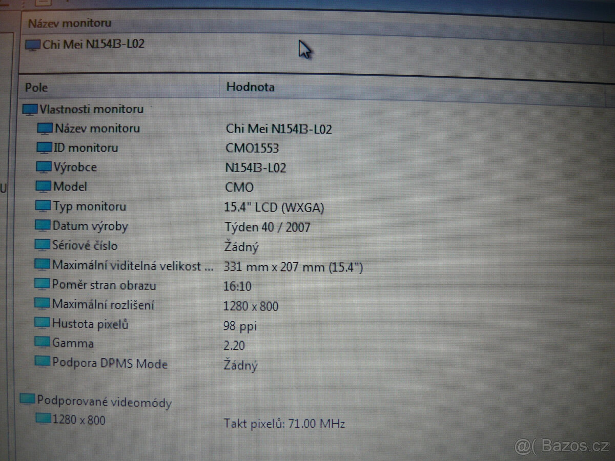 LCD displej 15,4" - 3