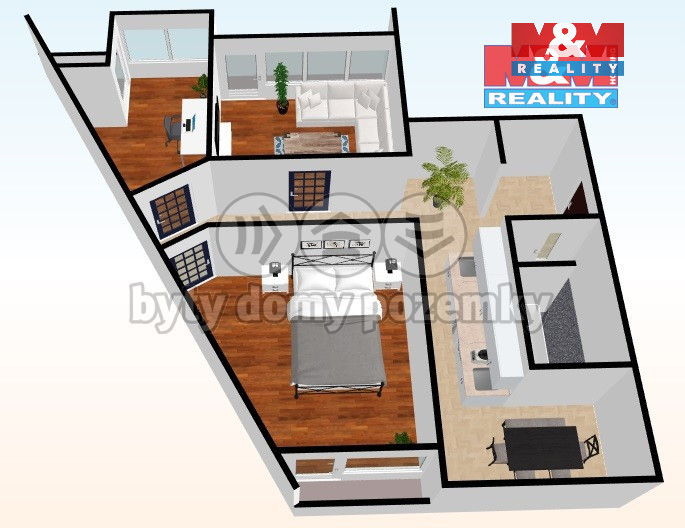 Prodej bytu 3+1, 85 m2, OV, Chomutov, ul. Bezručova - 3