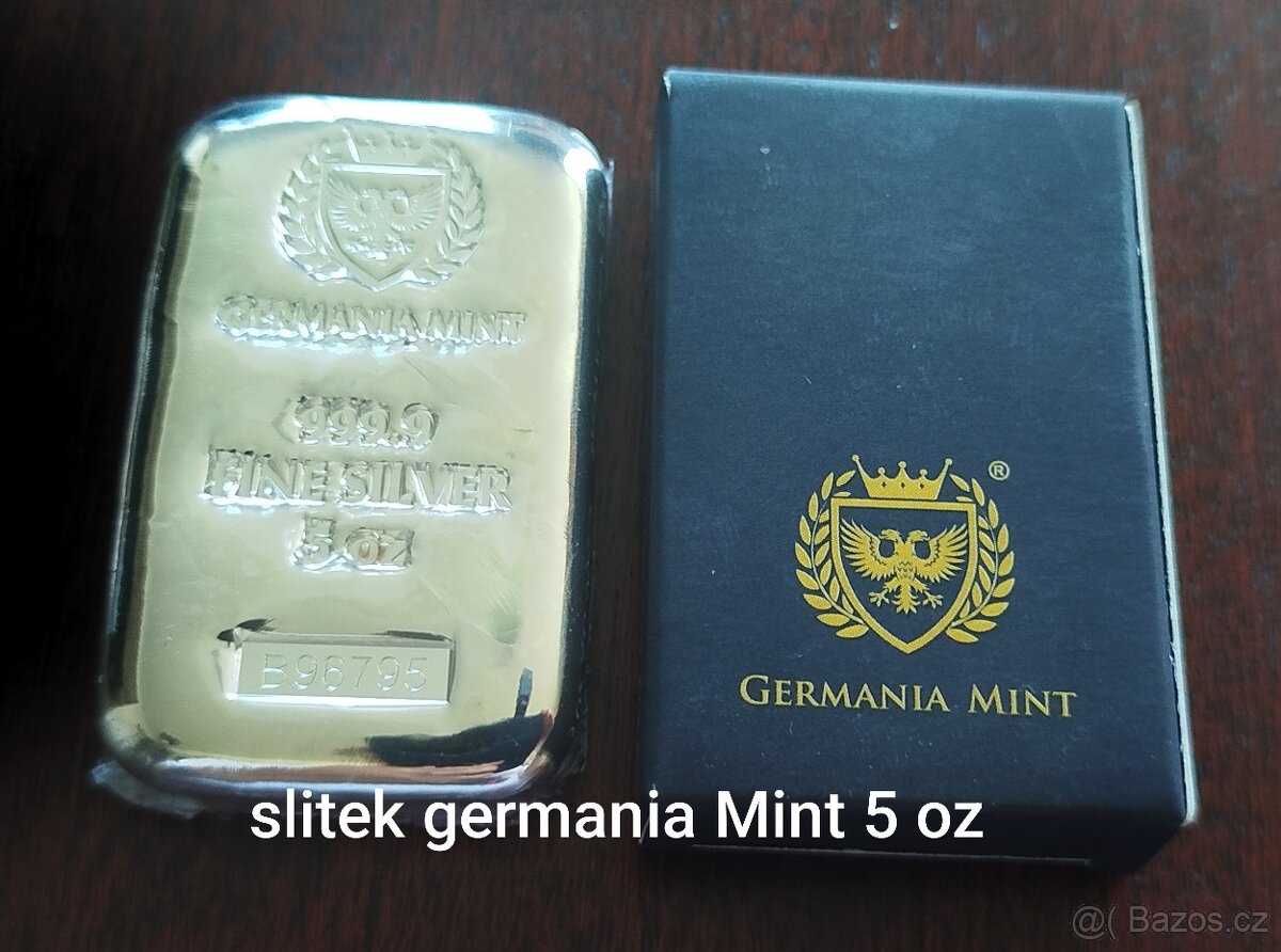 stříbrný investiční slitek Germania Mint 5 OZ - 3