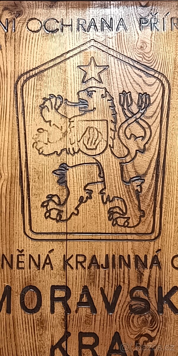 Stará dřevěná cedule Moravský Kras z 80let, RARE - 3