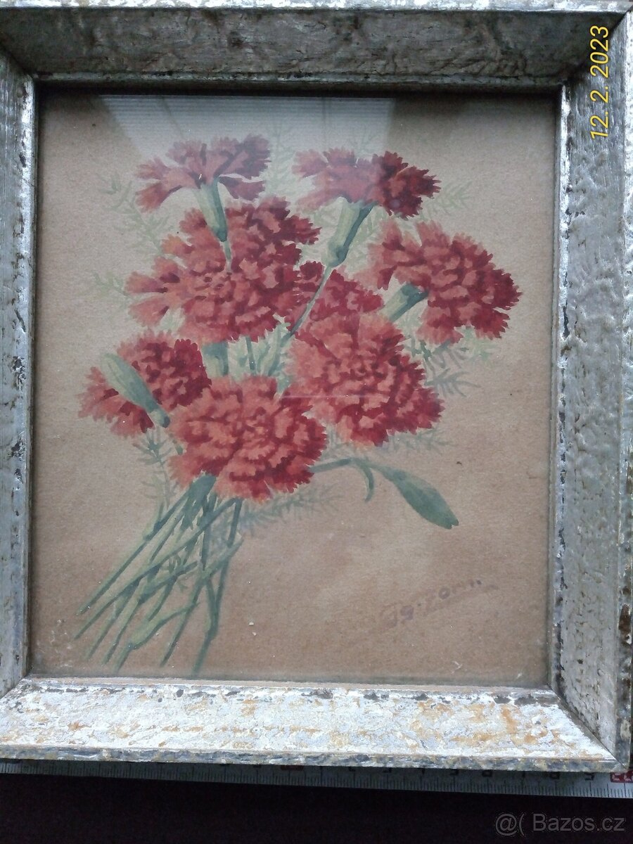 Sg. Zorn, 3x obrázek tempera na papíře 50.léta 20. stol. - 3