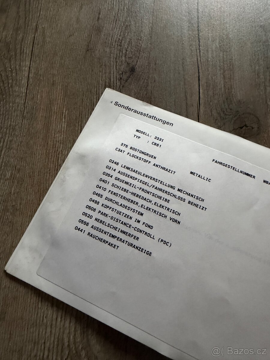 BMW e36 servisní historie knížka - 3