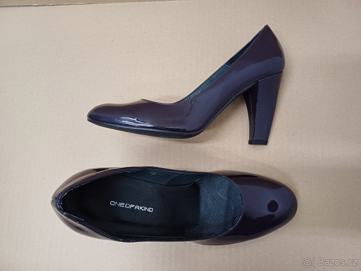 Tmavě fialové lakované lodičky vel.38 - 3