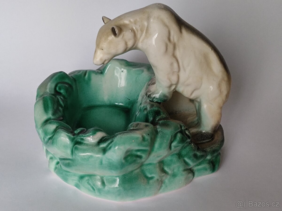 Starožitný popelník s medvědem, Ditmar Urbach, pošta 75.- - 3